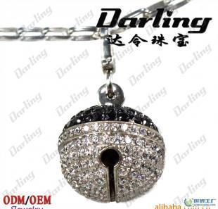 玲珑限量版项链 微镶工艺与黑白锆石的完美结合